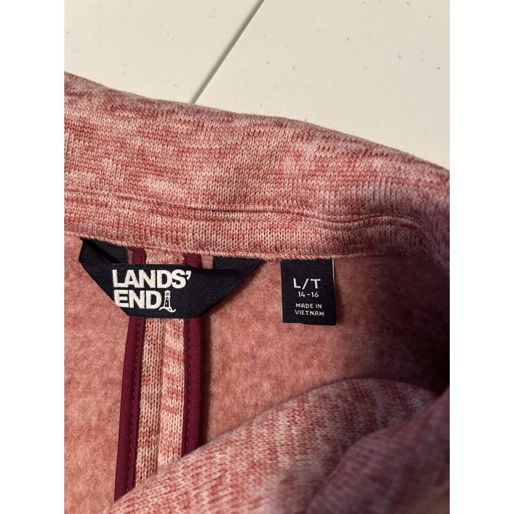 Lands End Blazer Womens Rosy Soft Knit Lined Pockets Notch Collar Size L - Picture 5 of 6